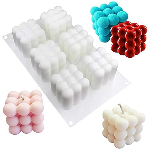 6 Grids 3D Candle Silicone Mold,Resin Mold for Making Handmade Candle Soap Cake Mousse Ice Cream,Epoxy Resin Silicone Mold for DIY Mousse Dessert Jelly Pudding Cover