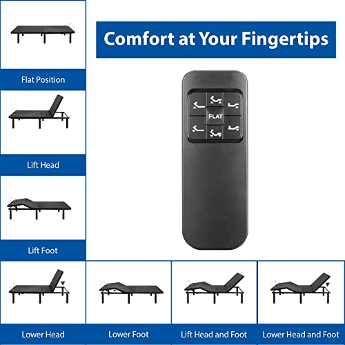 Naomi Home Serenity 15" Height Adjustable Bed Frame Twin Xl, Head & Foot Incline, Wireless Remote Control, Compact, Foldable, Anti-Snore, Zero Gravity, Easy Assembly, Adjustable Bed Base Black #TOP4