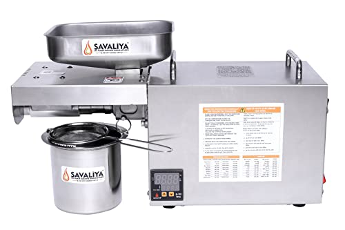Savaliya Industries 750W Pure & Fresh Healthy Home Use Edible Oil Press/Maker Machine with TEMPRATURE Control,Silver