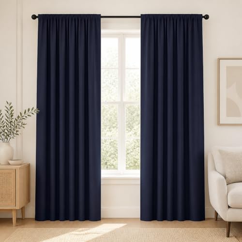 Image of Deconovo Black Out Curtains 63 Inches Long for Living Room and Bedroom