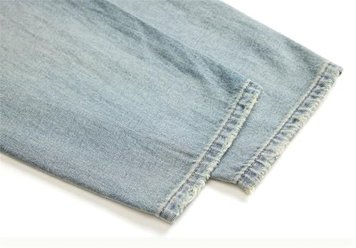 Men Summer Loose Straight Harem Pants Hollow Out Baggy Pant Cowboy Classic Version Ripped Jeans4