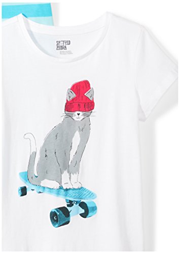 Amazon Essentials Girls' Short-Sleeve T-Shirt Tops (Previously Spotted Zebra), Pack Of 4, Blue/Navy/Love/Skate, Medium #TOP2