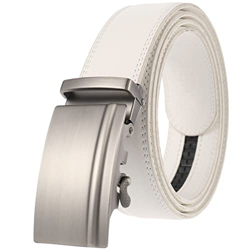 Ceinture cuir blanc hommes boucle automatique 130cm 140cm 150cm 160cm ceinture grande taille longue