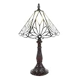 SPEZIFIKATIONEN - Tiffany-Stil Lampe Größe Ø 20x34 cm, aus Glas / Polyresin mit Fassung E14 / Glühbirne max 1x25W (Die Glühbirne ist nicht im Lieferumfang enthalten). Sie können auch eine LED-Lampe verwenden. Wir empfehlen die Verwendung einer warmweißen LED-Lampe.