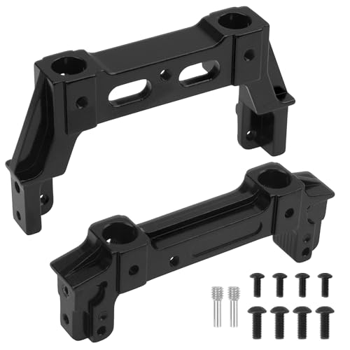 Image of ShareGoo Aluminum RC Front Rear Bumper Mount Bumper Stand Bracket Compatible with Axial SCX10 II 90046 1/10 RC Crawler Upgrade Part (Black)