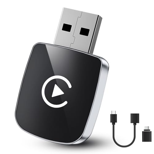 CarPlay Wireless Adapter for iPhone,2025 Upgraded Convert Wired to Wireless CarPlay,Plug and Play Car Play Wireless Adapter,Wireless CarPlay Adapter UK for Apple,Compatibility with iPhone iOS 10+