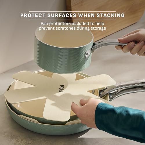 T-Fal Inspire Ceramic Frying Pans Nonstick 10.5 Inch Skillet with Lid, Oven Safe to 500°F, Cookware Stainless Steel Handle, Mint Green by T-Fal - Image 6