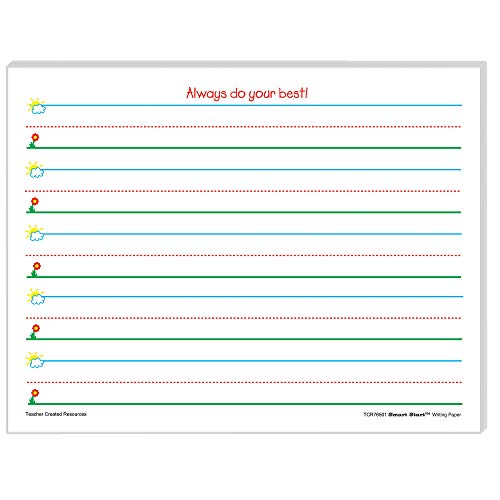 Teacher Created Resources 76501 Smart Start K-1 Writing Paper: 100 sheets, White