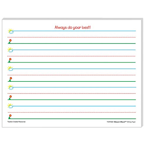 Teacher Created Resources 76501 Smart Start K-1 Writing Paper: 100 sheets