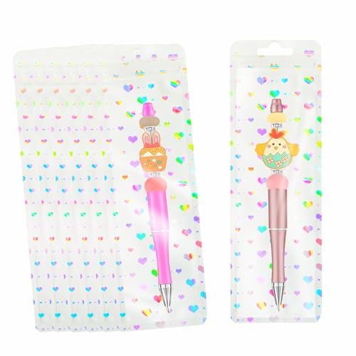 100Pcs Clear Pouches for Beadable Pens Resealable Pen Beaded Bags Pens Packaging Small Plastic Sample Bags for Jewelry Party Favor Food Storage 2.5x8.66inch