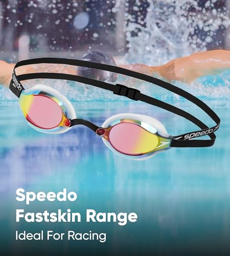 Speedo Unisex Gafas de natación Fastskin Speedsocket 2 | Gafas para carreras de competición | Antivaho | Sin goteos White/Copper One Size - imagen 8