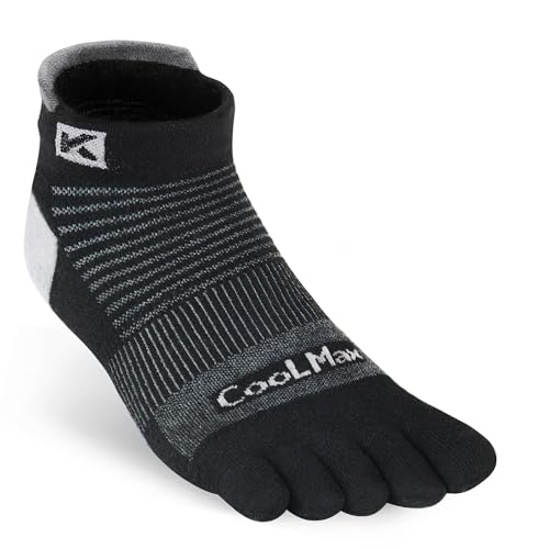 3-Pair Cushioned Compression Running Toe Socks Ankle | Coolmax Lycra | Size Men's 4-13 Women's 5-14