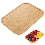 Family Bandeja de Bambú Rectangular 30×40 cm, Ideal para Servir, Cocina y...