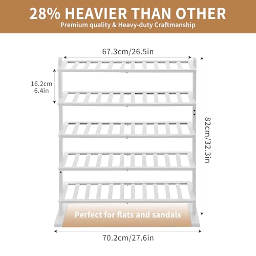 Organizador de Zapatos de Bambú de 5 Niveles por $19.99 (50% de descuento)