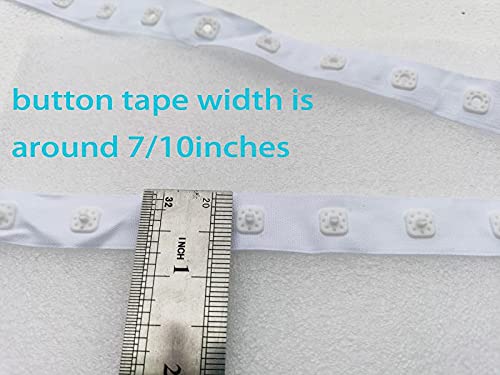 Snap Tape For Sewing With Plastic Press Buttons -3/10 Inch Diameter ,Sewing Polyester Tape With White Round Shape Fastener Replacement Ribbon For Crafting Crafts Diy Cloth. (3 Y White Square ) #TOP2