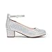 DREAM PAIRS Girls Dress Shoes Chunky High Heels Ankle Strap Party Wedding Princess Pump for Little Big Kid,Size 11 Little Kid,Silver,KKUMPU2502