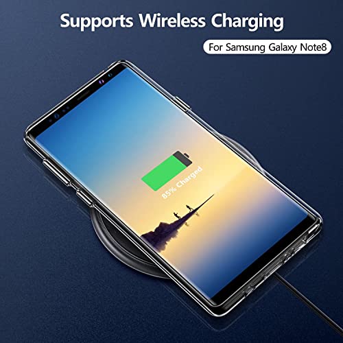 Image of NISHTECH for Samsung Galaxy Note 8 Premium Transparent Hybrid Soft Slim Dust Proof Back Case Cover Silicone with Camera Protection