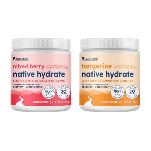 NativePath Hydrate Duo - Tangerine & Mixed Berry Electrolyte Drink Mix with BCAA for Hydration