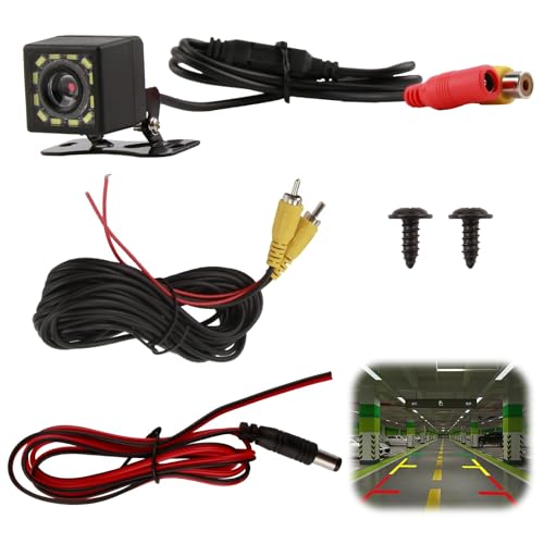 Car Back Reversing Camera, 12V Night Visions Universal Car Rear View Camera HD CCD 12 LED 175 Wide Angle 1080P IP67 Waterproof Backup Parking Reverse Cameras - Image 6