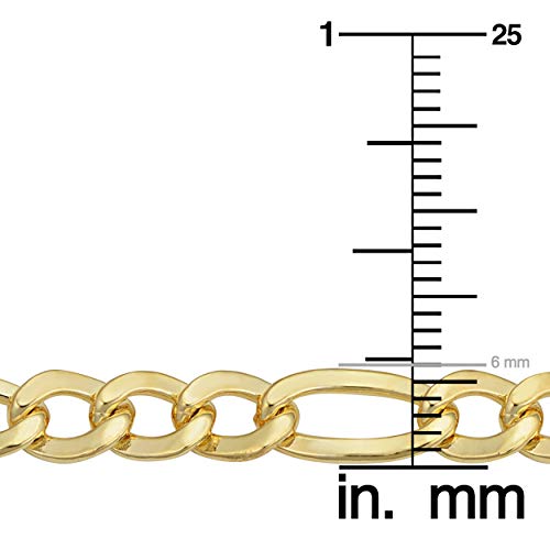 Kooljewelry Solid 14k Yellow Gold Filled 6 mm Figaro Chain Necklace (18, 20, 22, 24 or 30 inch)3