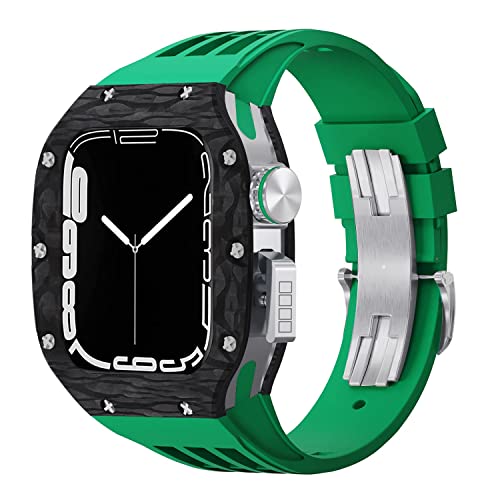 Boîtier de montre en fibre de carbone SAAWEE luxe pour Apple Watch 45mm