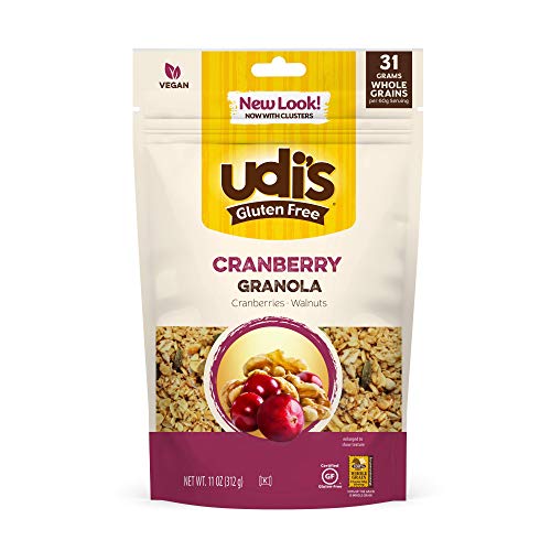 Udi's Gluten Free Cranberry Granola, Dairy Free and Egg Free, 11 Ounce (Packaging May Vary)