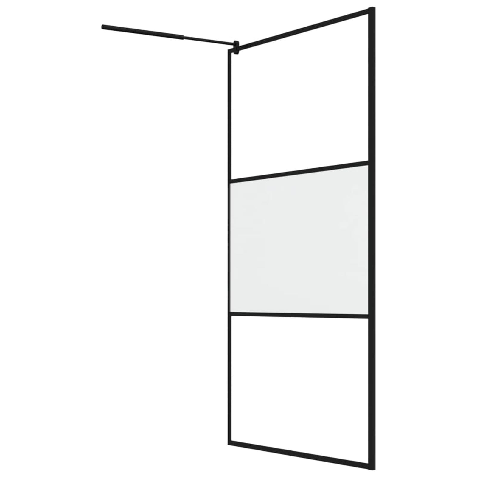 ShGaxin Mampara Ducha accesible Vidrio ESG Esmerilado Negro 115x195 cm, Mampara Bañera, Mampara Baño Ducha, Cabina De Ducha, Mampara Baño