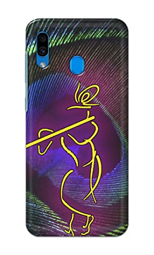 Image of PRINTFIDAA Lord Krishna On Peacock Feather Hard Back Cover for Samsung Galaxy A20 / Samsung A30 / Samsung M10S Back Cover -(P6) KAT1007