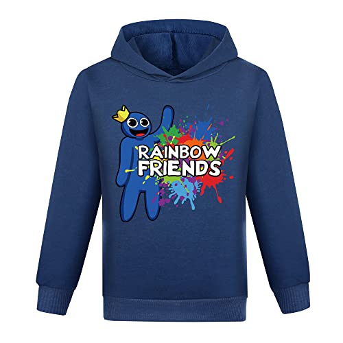 Rainbow Friends Garçons Sport Pull Filles Hoodies Enfants Tops Coton Sweat 3-13 Ans (Royal Bleu,7-8 Ans) Cover