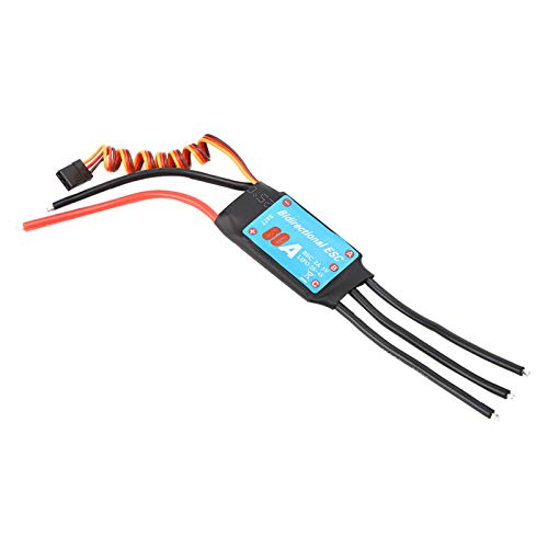 RC Brushless ESC Elektronischer Geschwindigkeitsregler Zweiwege-Steuerung für RC-Car, Schiffe, Unterwasserpropeller Zubehör(60A)