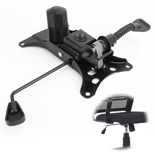 Placa base de repuesto para silla de oficina, accesorios de inclinación de silla de oficina, piezas de silla giratoria, funciones de elevación/baja/inclinación y mecanismo de placa base de palanca de