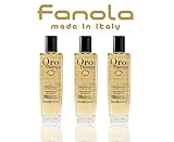  3 x Fluido iluminador oro puro 100 ml con aceite de argán - Fanola oro Therapy 24 k