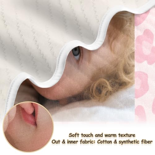 Custom Pink Leopard Baby Photo seat Blankets Breathable para personalizar Name Name Blankets for Nursery Stroller Crib 30x40in cobija para2