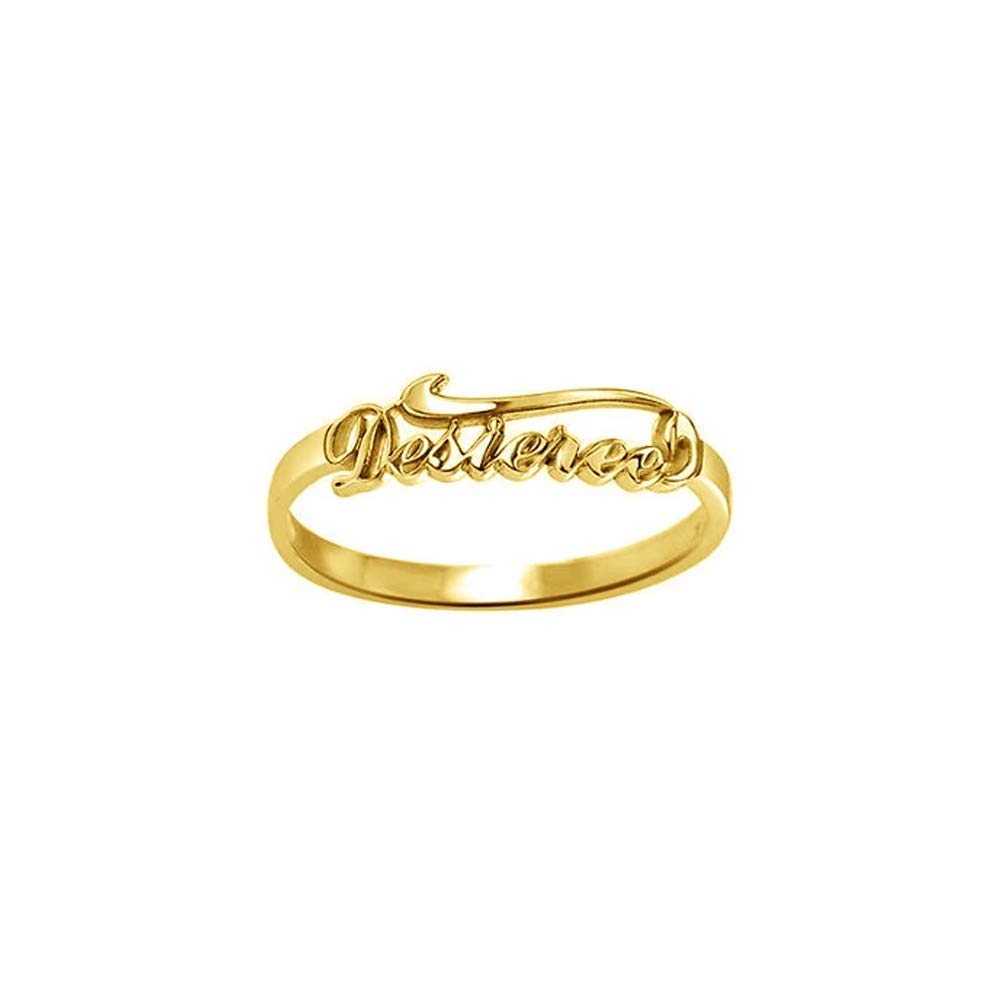 LONAGO 925 Sterling Silber Personalisierter Namensring Benutzerdefiniert Beliebiger Namensring Schmuck für Frauen