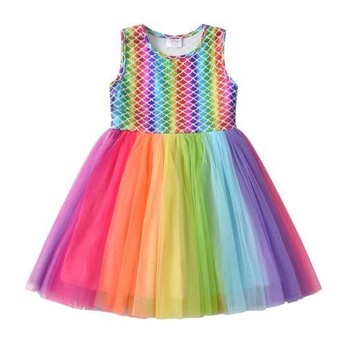 DXTON Toddler Girls Dresses Tutu Summer Short Sleeve Tulle Birthday Dress SH4202
