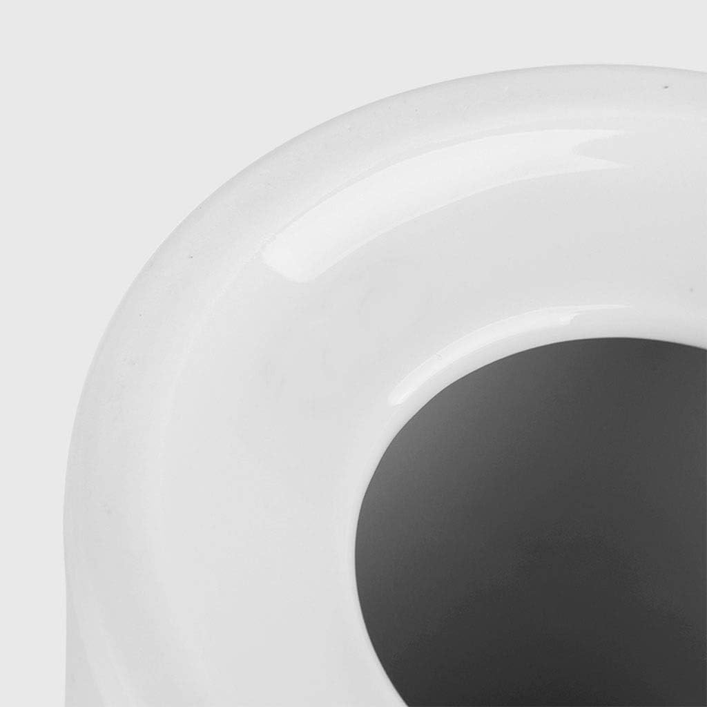 Cepillo de Inodoro de cerámica y Funda de Asiento, Cromado, Mango Largo, Cepillo de Limpieza para Inodoro (Blanco)