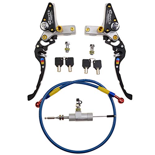 WOOSTAR Motocicleta Embrague Hidraulico Kit Cilindro Maestror con CNC Palancas de Freno Reemplazo para Suzuki GSX650F CR250 Dirt Pit Bike Plata