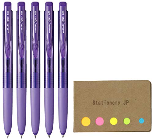 Uni-Ball Signo RT1 Retractable Gel Ink Pen, Rubber Grip, Sticky Notes Value Set Micro Point (0.38mm)