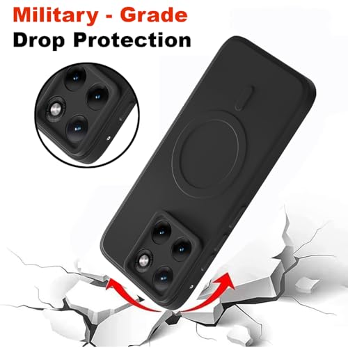 Image of Back Cover | MagFit Ring Design (Non-Magnetic) | Shockproof Case | Anti-Slip Grip | Raised Camera Edges | Slim Protective Case for Motorola Moto Edge 70 Fusion 5G (Matte Black)
