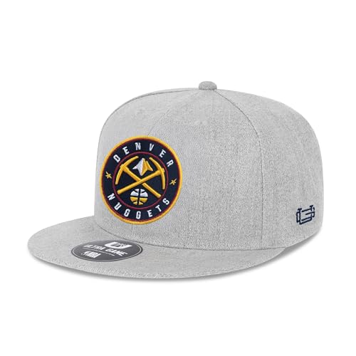 Ultra Game Mens NBA Official Twill Snap Back Ultimate Baseball Cap Hat Denver Nuggets Heather Gray One Size