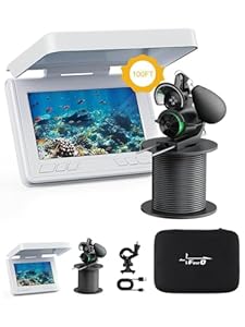 FourQ Sondeur Vidéo Pêche sous-Marine, Écran HD 4,3", Grand Angle 220°, Caméra Vision Nocturne IR, Câble Étanche 30m, 5000mAh, Idéal Pêche sur Glace, Lac, Bateau, Kayak