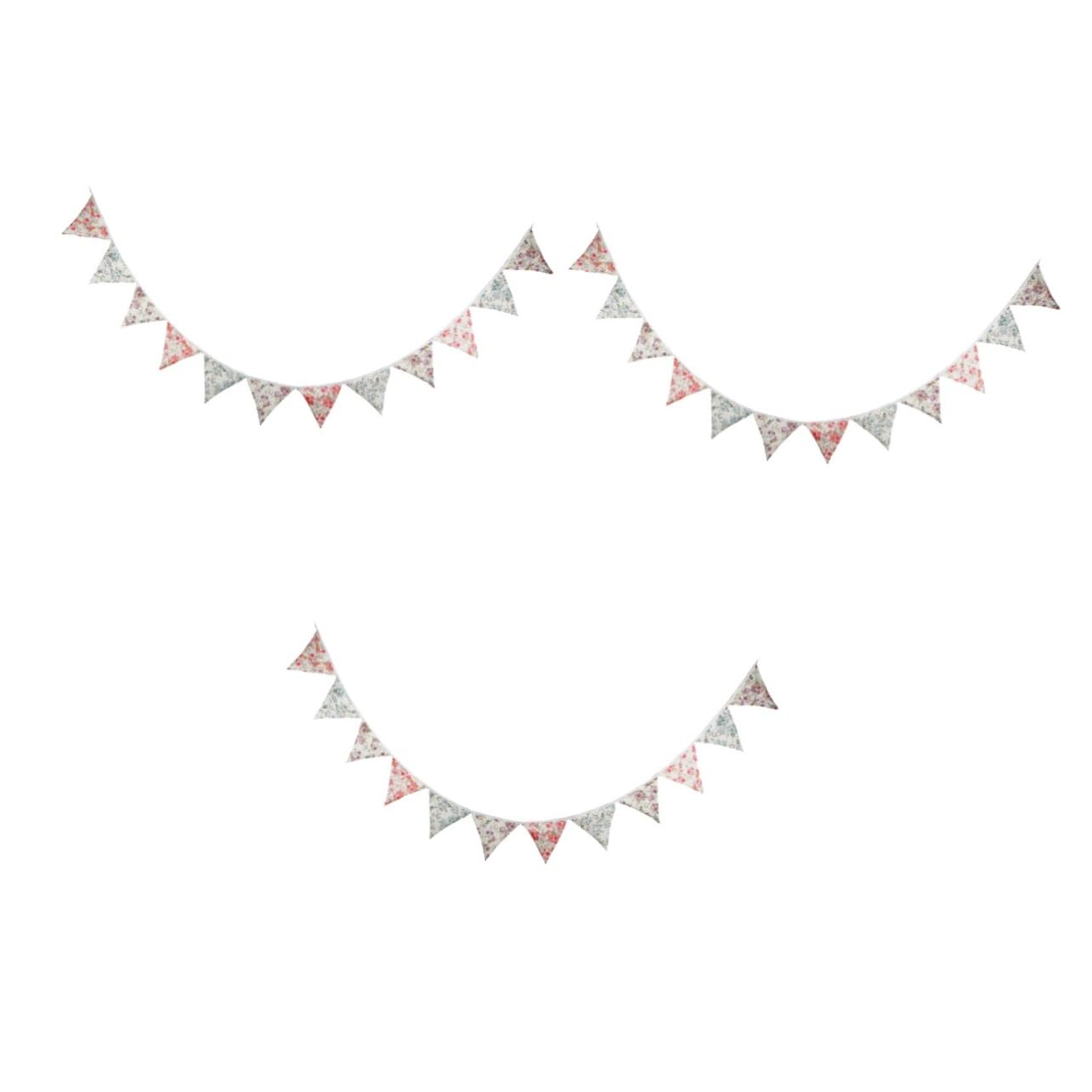 Guirlande fanion pastel en coton pour decoration de fete et anniversaire