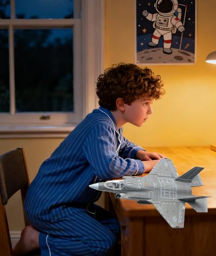 Image of Fighter Jet Toy, Fighter Jet Model, Fighter Jet, 1:75 F-35 Stealth Fighter Model, Highly Detailed Collectible for Aviation Enthusiasts, for Home and Office Display