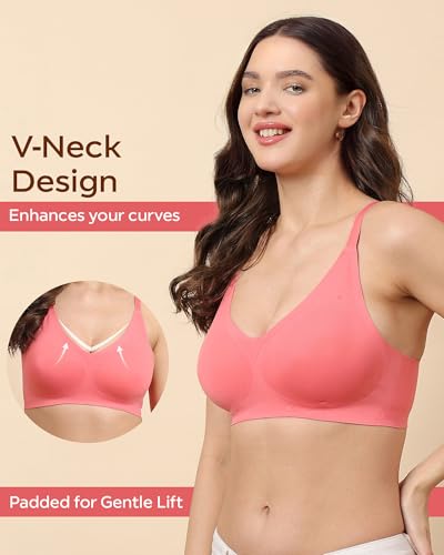 Image of Tweens Cotton Padded Bonded Bra for Women | Full Coverage Wire-Free Bra | Seamless No-Dig Comfort | Breathable Cotton | Elastic-Free Bottom Band & Side Wings | Pack of 1
