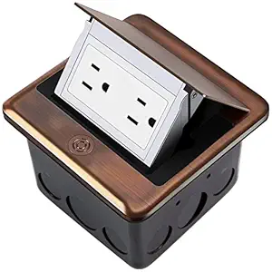Vagueior Pop-Up Floor Box Kit, 20A Tamper-Weather Resistant Receptacle TR Outlet, Corrosive Resistant Hardware,Bronze