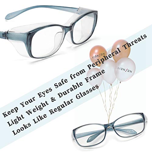 LianSan Anti-Fog Anti-Saliva Safety Glasses UV Protection HD Blue Light Blocking Goggles for Men Women Blue