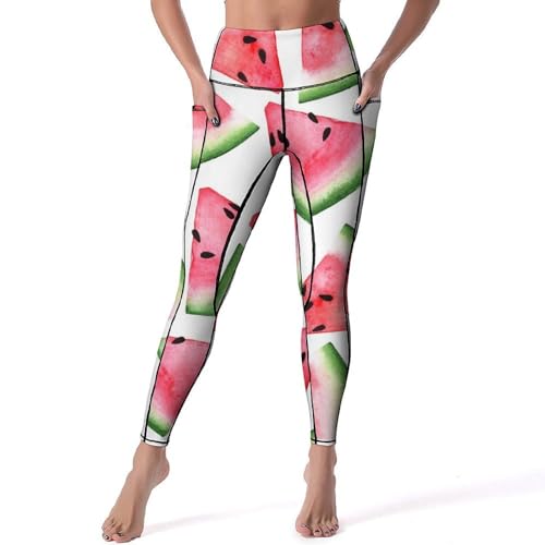 Legging femmes pastèque rose taille haute taille S pour fitness