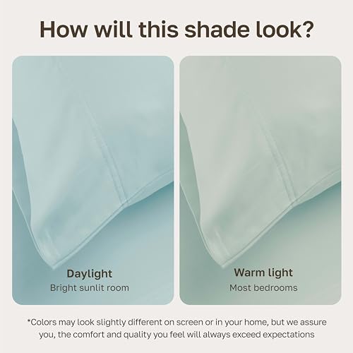 Image of California Design Den Luxury Twin Sheet Set - 100% Cotton, 600 Thread Count Deep Pocket Twin Sheets, Soft Hotel-Quality Bedding with Sateen Weave - Seafoam