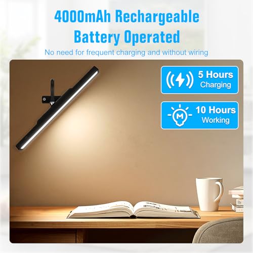 Image of Magnetic Picture Light for Wall Rechargeable Battery Operated, LED Painting Lights with Remote Dimmable and Timer, 3 Color Temps 9 RGB, 16in Art Dispaly Light for Gallery, Dashboard, Artwork