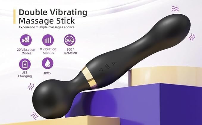 Handheld Dual Head Massager Rechargeable Device for Pain Relief and Relaxation Electric Travel-Friendly Ergonomic Body Strong Vibrating Machine For Neck/Shoulder/Back/Foot Tool. | BLACK Handheld Dual Head Massager Rechargeable Device for Pain Relief and Relaxation Electric Travel-Friendly Ergonomic Body Strong Vibrating Machine For Neck/Shoulder/Back/Foot Tool. | BLACK